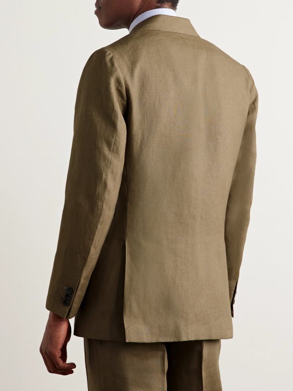 Waverly Double-Breasted Linen Suit Jacket - BK