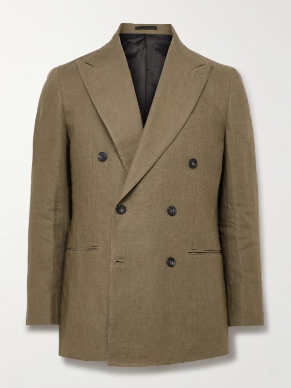 Waverly Double-Breasted Linen Suit Jacket