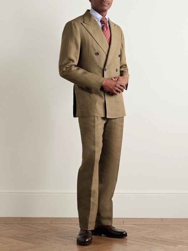 Waverly Double-Breasted Linen Suit Jacket - OU