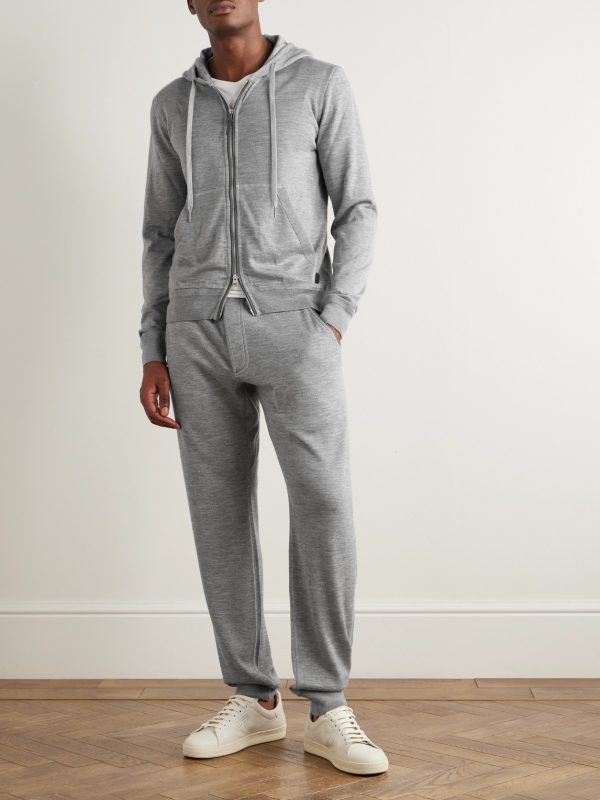 Tapered Cashmere and Silk-Blend Sweatpants - OU Tapered Cashmere and Silk-Blend Sweatpants - OU