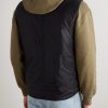 Padded Leather-Trimmed Shell Gilet - BK Padded Leather-Trimmed Shell Gilet - BK
