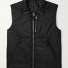 Padded Leather-Trimmed Shell Gilet Padded Leather-Trimmed Shell Gilet