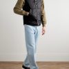 Padded Leather-Trimmed Shell Gilet - OU Padded Leather-Trimmed Shell Gilet - OU