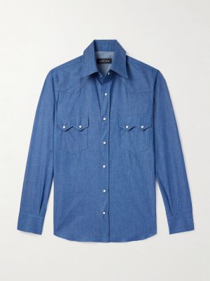 Neapolitan Slim-Fit Cotton-Chambray Shirt