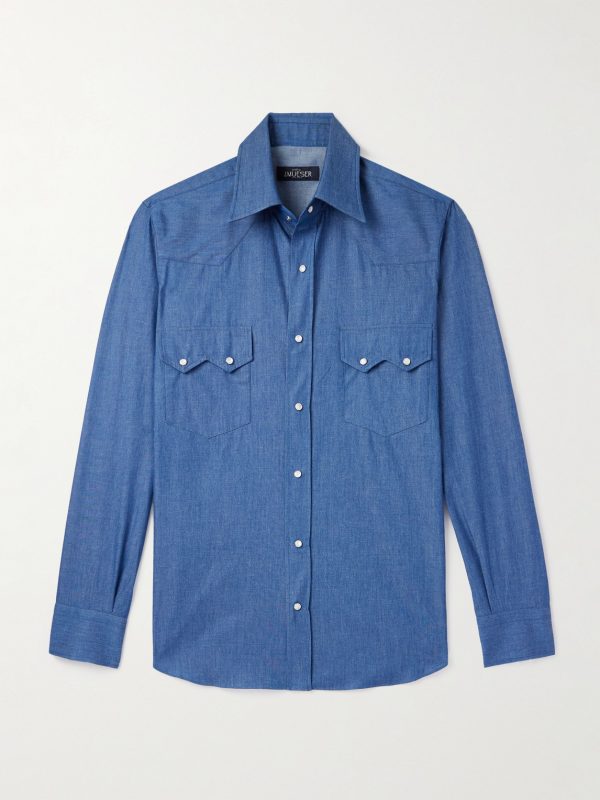 Neapolitan Slim-Fit Cotton-Chambray Shirt