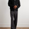 Slim-Fit Ribbed Wool and Mohair-Blend Zip-Up Cardigan - OU Slim-Fit Ribbed Wool and Mohair-Blend Zip-Up Cardigan - OU
