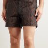 Straight-Leg Mid-Length Ocelot-Print Swim Shorts - OU