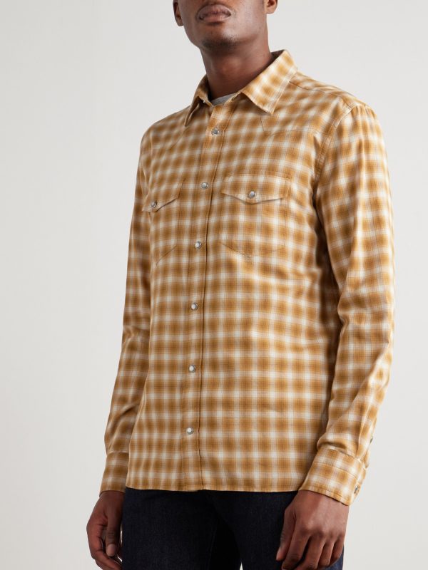 Slim-Fit Checked Cotton-Twill Shirt - FR