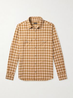 Slim-Fit Checked Cotton-Twill Shirt Slim-Fit Checked Cotton-Twill Shirt