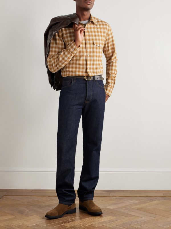 Slim-Fit Checked Cotton-Twill Shirt - OU