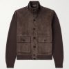 Ribbed Merino Wool and Suede Jacket Ribbed Merino Wool and Suede Jacket