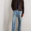 Ribbed Merino Wool and Suede Jacket - OU Ribbed Merino Wool and Suede Jacket - OU