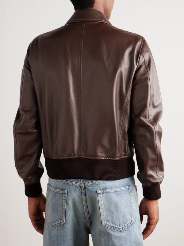 Leather Zip-Up Jacket - BK Leather Zip-Up Jacket - BK