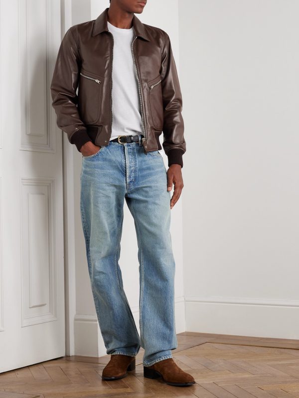 Leather Zip-Up Jacket - OU Leather Zip-Up Jacket - OU