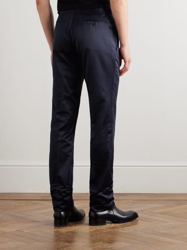 Dyllan Straight-Leg Cotton-Satin Trousers - BK