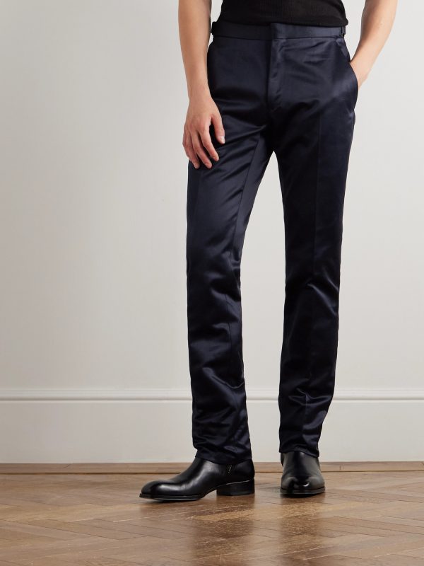 Dyllan Straight-Leg Cotton-Satin Trousers - FR