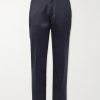 Dyllan Straight-Leg Cotton-Satin Trousers