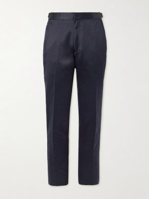 Dyllan Straight-Leg Cotton-Satin Trousers