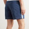 Straight-Leg Mid-Length Striped Swim Shorts - BK