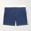 Straight-Leg Mid-Length Striped Swim Shorts