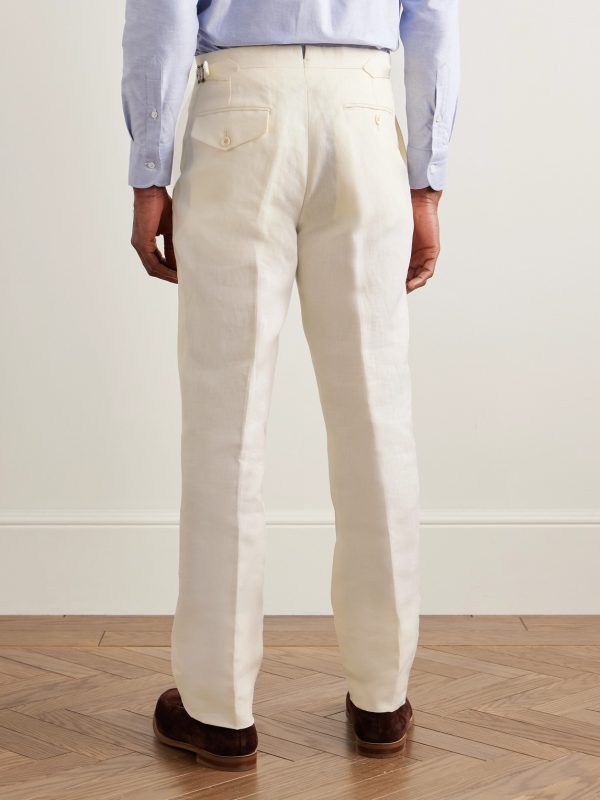Waverly Slim-Fit Straight-Leg Linen Suit Trousers - BK Waverly Slim-Fit Straight-Leg Linen Suit Trousers - BK