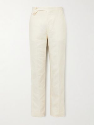 Waverly Slim-Fit Straight-Leg Linen Suit Trousers