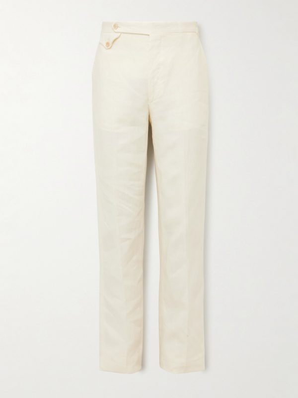 Waverly Slim-Fit Straight-Leg Linen Suit Trousers Waverly Slim-Fit Straight-Leg Linen Suit Trousers