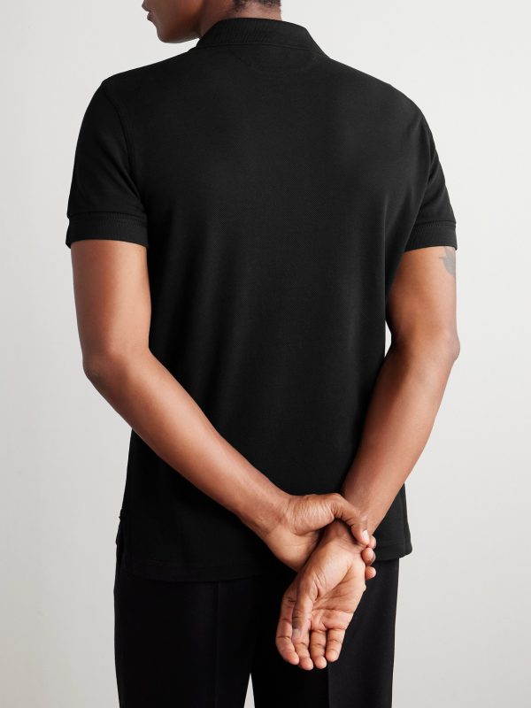 Slim-Fit Lyocell and Cotton-Blend Piqué Polo Shirt - BK Slim-Fit Lyocell and Cotton-Blend Piqué Polo Shirt - BK