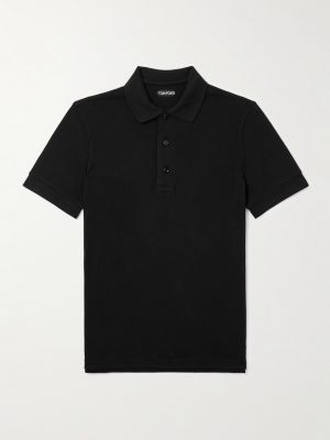 Slim-Fit Lyocell and Cotton-Blend Piqué Polo Shirt