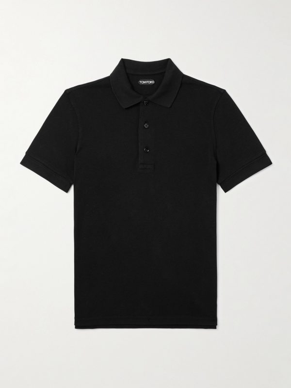 Slim-Fit Lyocell and Cotton-Blend Piqué Polo Shirt Slim-Fit Lyocell and Cotton-Blend Piqué Polo Shirt