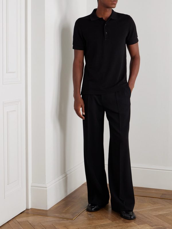 Slim-Fit Lyocell and Cotton-Blend Piqué Polo Shirt - OU Slim-Fit Lyocell and Cotton-Blend Piqué Polo Shirt - OU