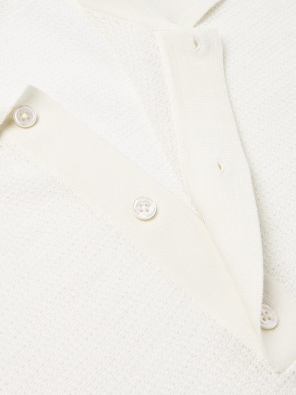 Slim-Fit Waffle-Knit Wool Polo Shirt - CU Slim-Fit Waffle-Knit Wool Polo Shirt - CU