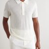 Slim-Fit Waffle-Knit Wool Polo Shirt - FR Slim-Fit Waffle-Knit Wool Polo Shirt - FR
