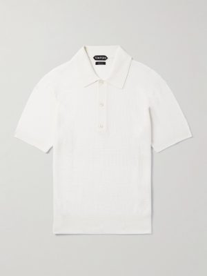 Slim-Fit Waffle-Knit Wool Polo Shirt Slim-Fit Waffle-Knit Wool Polo Shirt