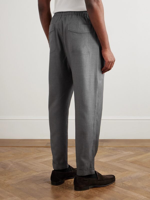 Straight-Leg Silk-Twill Drawstring Trousers - BK Straight-Leg Silk-Twill Drawstring Trousers - BK