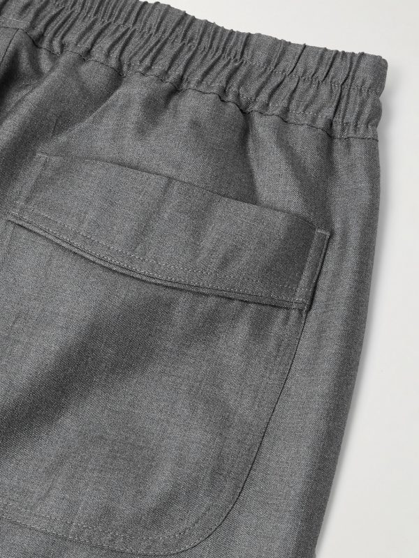 Straight-Leg Silk-Twill Drawstring Trousers - CU Straight-Leg Silk-Twill Drawstring Trousers - CU