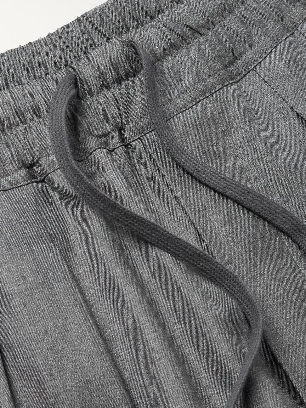 Straight-Leg Silk-Twill Drawstring Trousers - E1 Straight-Leg Silk-Twill Drawstring Trousers - E1