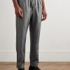 Straight-Leg Silk-Twill Drawstring Trousers - FR Straight-Leg Silk-Twill Drawstring Trousers - FR