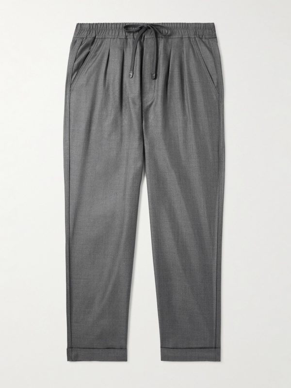 Straight-Leg Silk-Twill Drawstring Trousers Straight-Leg Silk-Twill Drawstring Trousers
