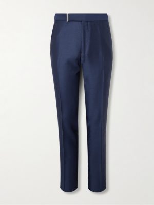 Dyllan Straight-Leg Wool, Mohair and Silk-Blend Twill Trousers