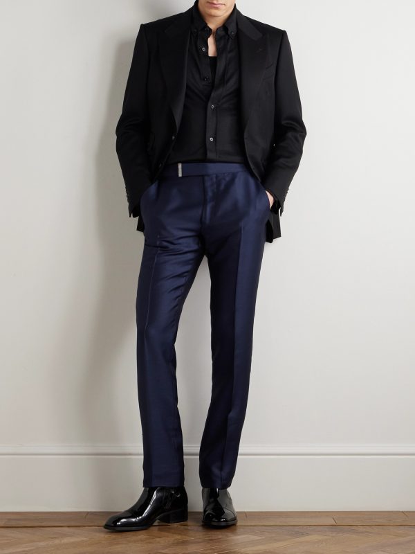 Dyllan Straight-Leg Wool, Mohair and Silk-Blend Twill Trousers - OU Dyllan Straight-Leg Wool, Mohair and Silk-Blend Twill Trousers - OU