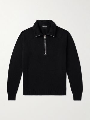 Wool and Cashmere-Blend Half-Zip Rollneck Sweater Wool and Cashmere-Blend Half-Zip Rollneck Sweater