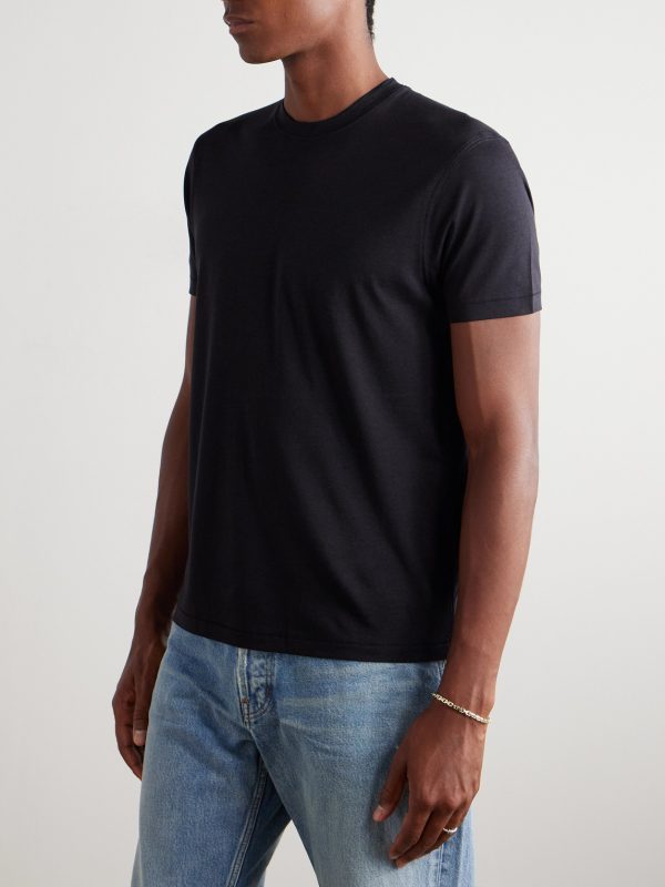 Lyocell and Cotton-Blend Jersey T-Shirt - FR Lyocell and Cotton-Blend Jersey T-Shirt - FR