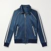 Striped Tech-Jersey Track Jacket
