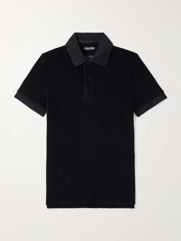 Slim-Fit Cotton-Blend Terry Polo Shirt Slim-Fit Cotton-Blend Terry Polo Shirt
