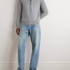 Leather-Trimmed Wool and Cashmere-Blend Half-Zip Rollneck Sweater - OU Leather-Trimmed Wool and Cashmere-Blend Half-Zip Rollneck Sweater - OU