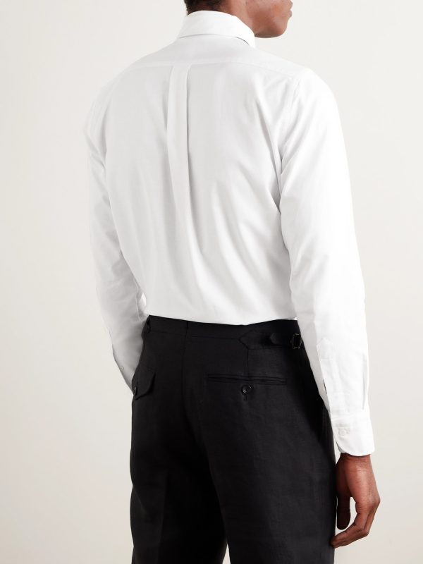 Slim-Fit Button-Down Collar Cotton Oxford Shirt - BK