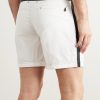 Straight-Leg Mid-Length Striped Swim Shorts - BK Straight-Leg Mid-Length Striped Swim Shorts - BK