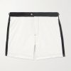 Straight-Leg Mid-Length Striped Swim Shorts Straight-Leg Mid-Length Striped Swim Shorts