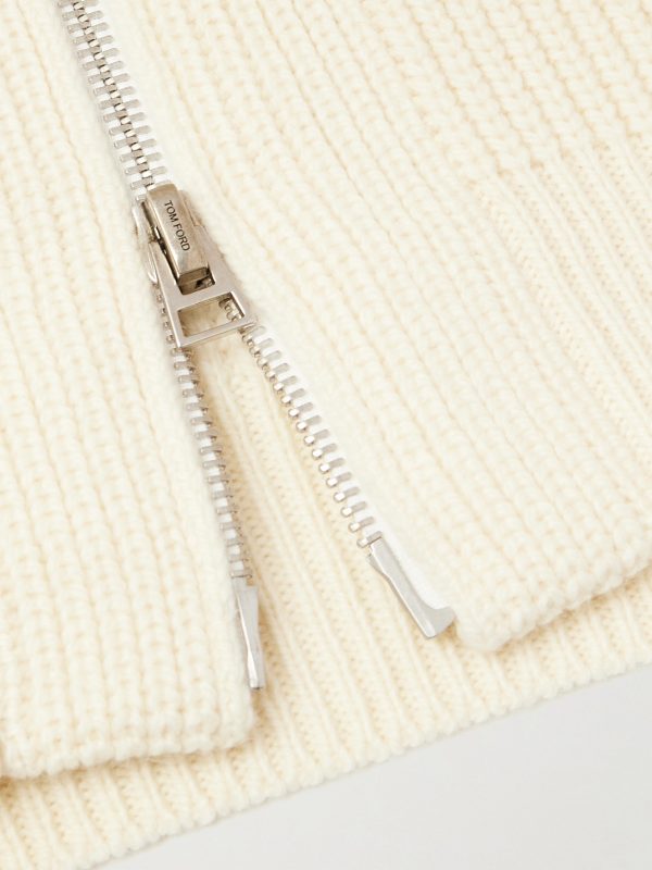 Slim-Fit Ribbed Wool and Mohair-Blend Zip-Up Cardigan - E1 Slim-Fit Ribbed Wool and Mohair-Blend Zip-Up Cardigan - E1